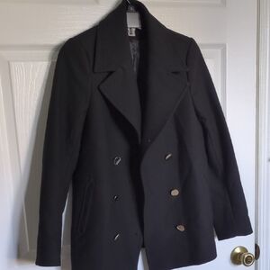 H&M Men's Classic Black Pea Coat